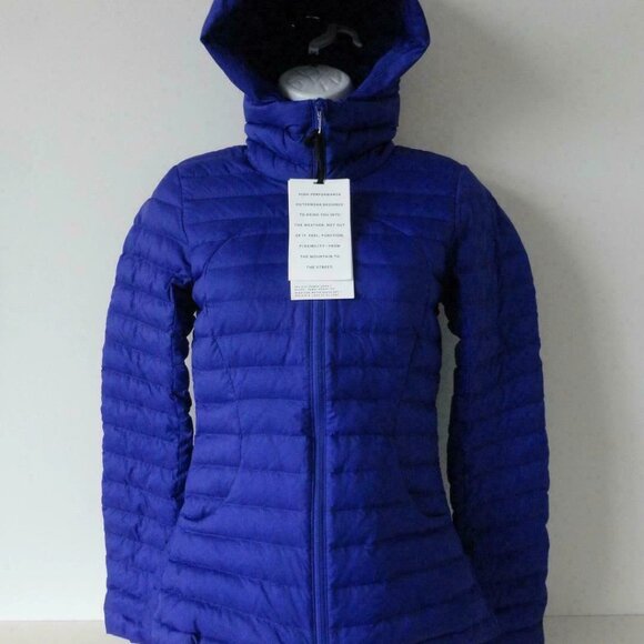 NWT LULULEMON LAZR Blue 700 Fill Pack It Down Again Removable Hoodie Jacket 4 - Picture 9 of 12